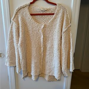 Entro Cream Cardigan with Oversized Fit and Soft Texture